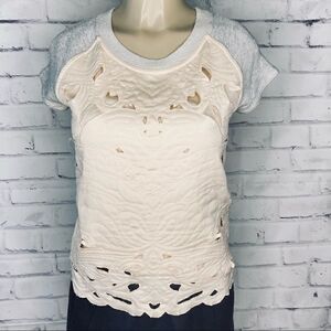 ANTHRO Saturday Sunday Mille Appliqué Sweatshirt